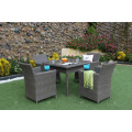 Elegante Design De Resina Sintética Rattan Café e Jantar Set Para Outdoor Garden Patio Wicker Furniture